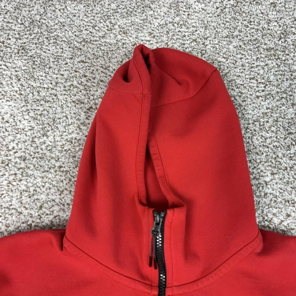 Nike Jacket Mens Medium Red Hooded Full Zip Tech Fleece Hoodie Running Gym Logo